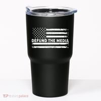 Distressed Defund The Media American Flag Tumbler thumb 0