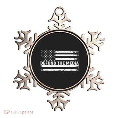 Distressed Defund The Media American Flag Ornament