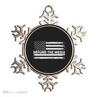 Distressed Defund The Media American Flag Ornament thumb 0