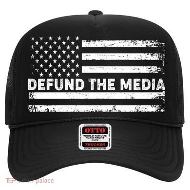 Distressed Defund The Media American Flag Hat