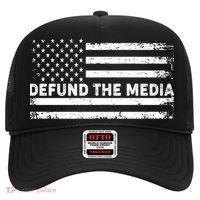 Distressed Defund The Media American Flag Hat thumb 0