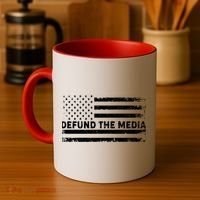 Distressed Defund The Media American Flag Coffee Mug thumb 4