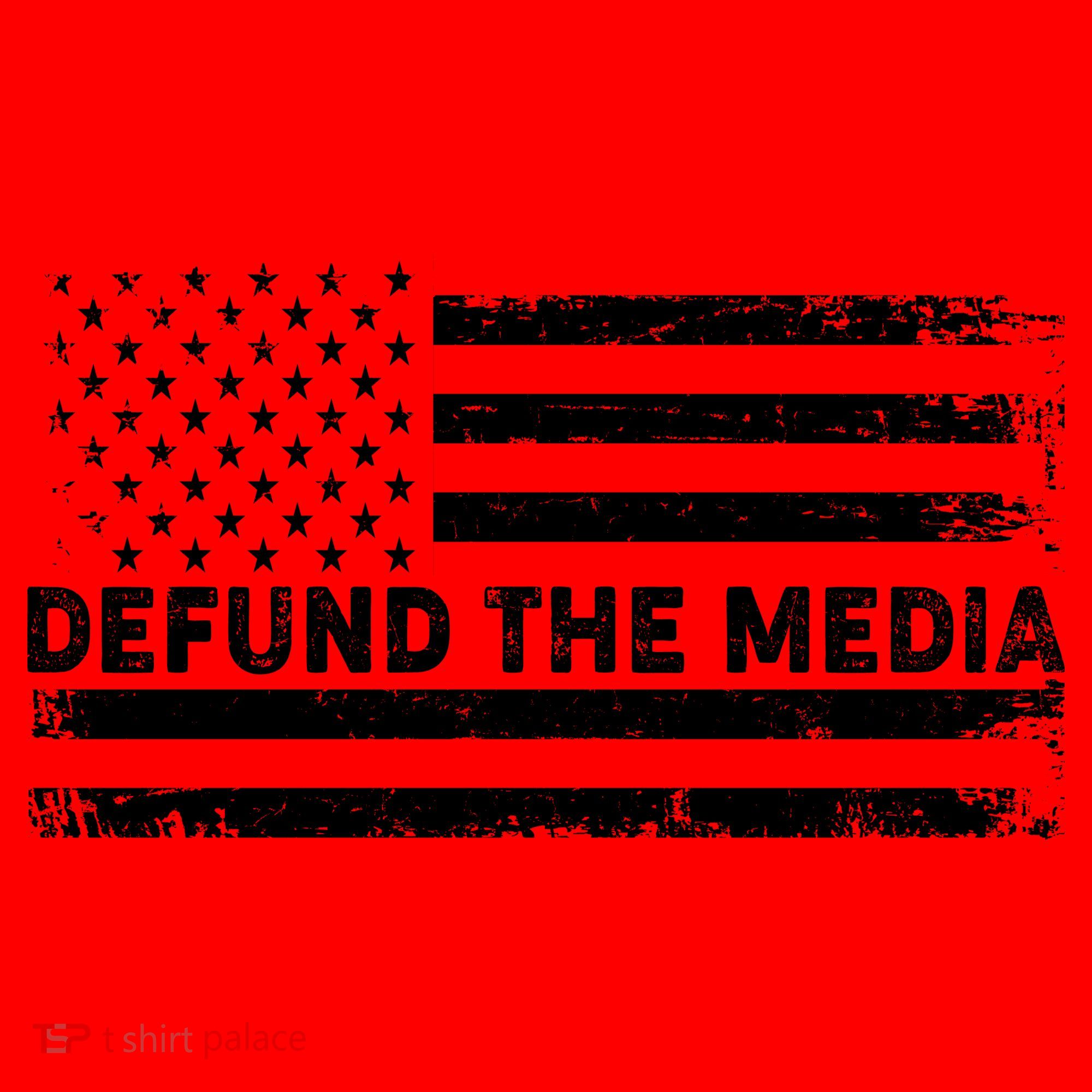 Distressed Defund The Media American Flag Coffee Mug