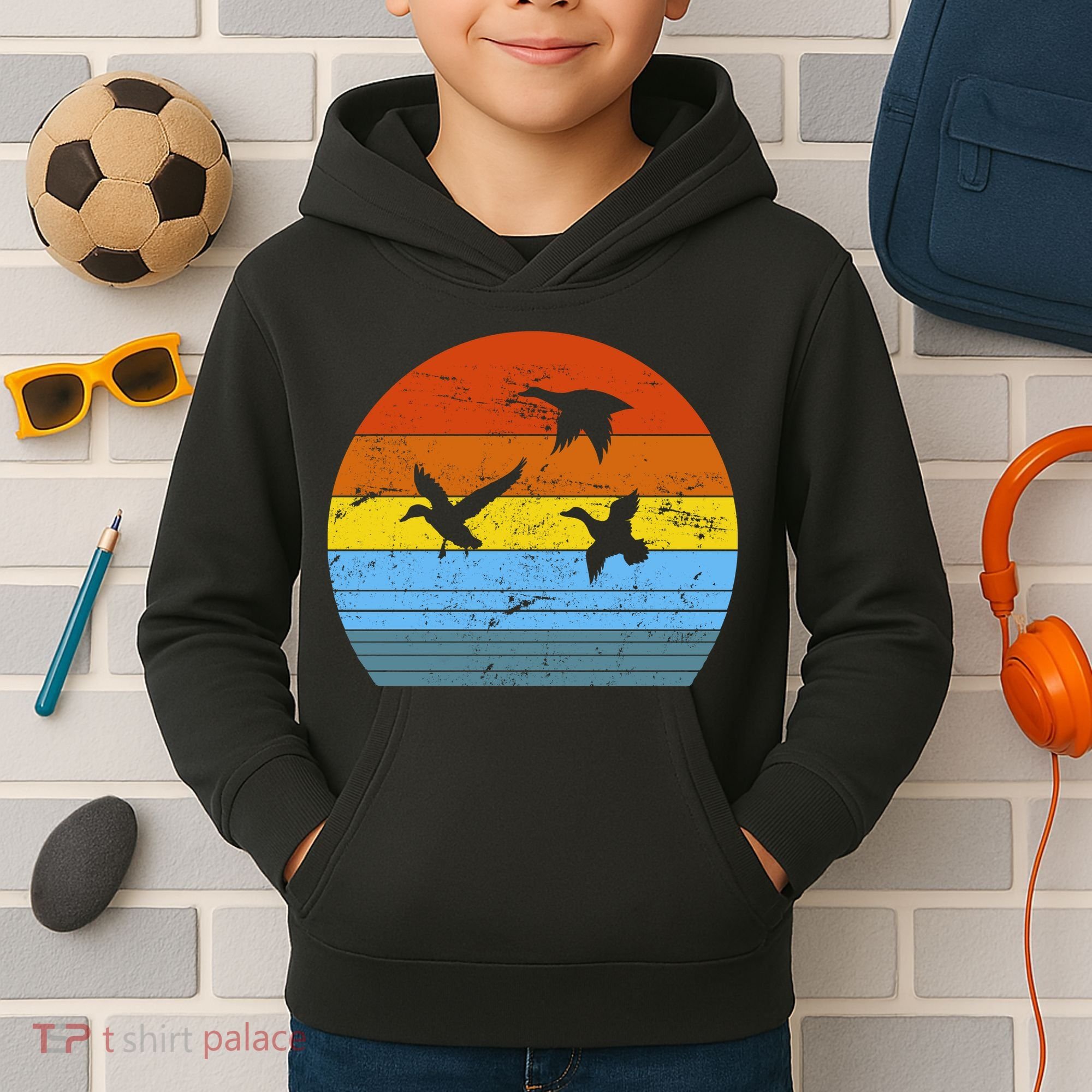 Distressed Duck Hunting Kids Hoodie