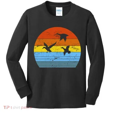 Distressed Duck Hunting Kids Long Sleeve Shirt