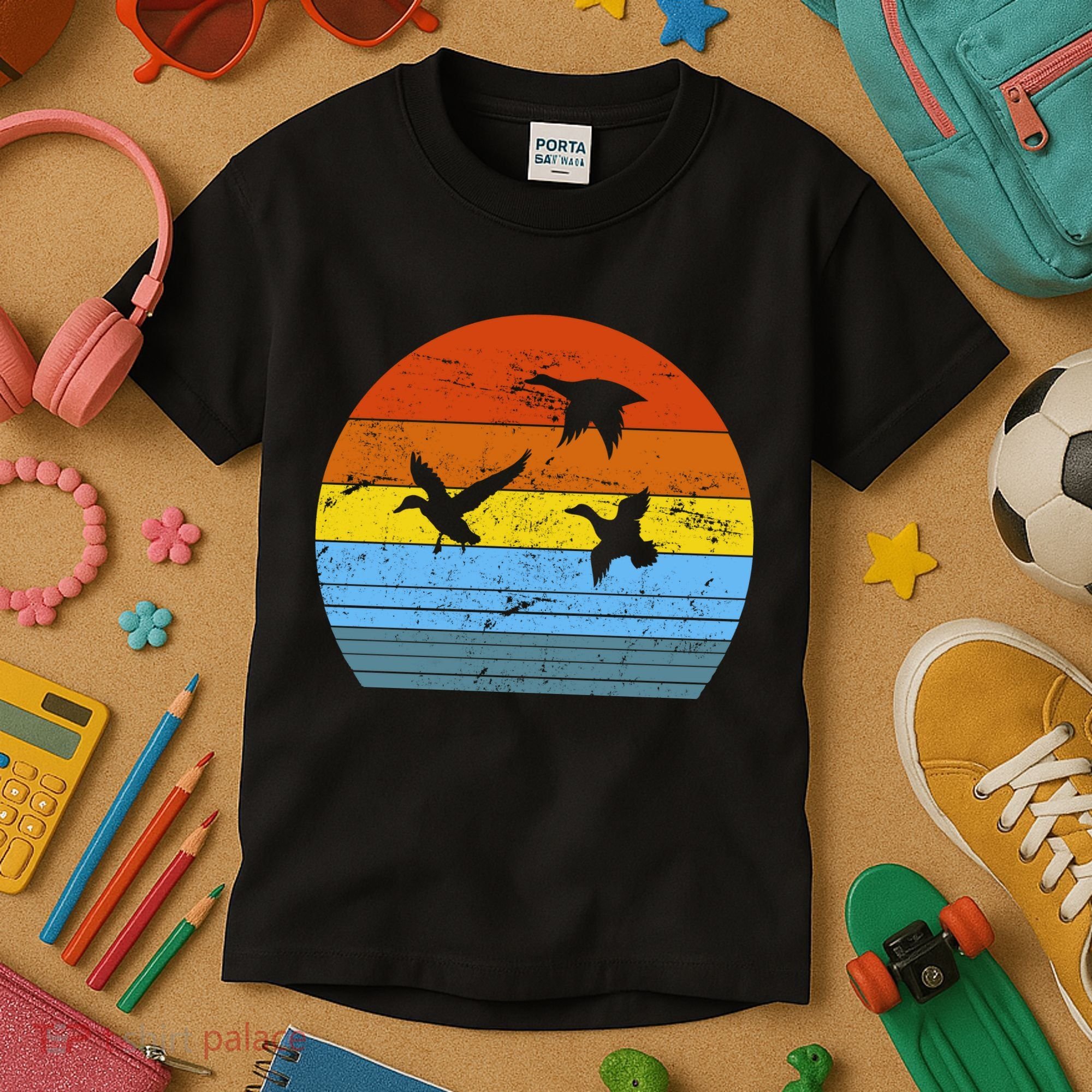 Distressed Duck Hunting Kids T-Shirt
