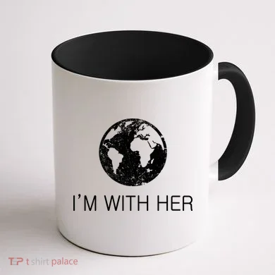 Distressed Earth Day I'm With Her Science March Coffee Mug back