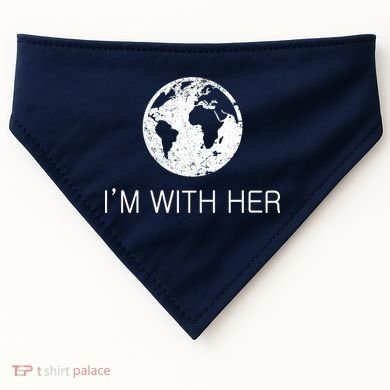 Distressed Earth Day I'm With Her Science March USA-Made Doggie Bandana