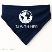 Distressed Earth Day I'm With Her Science March USA-Made Doggie Bandana thumb 0