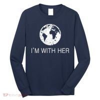 Distressed Earth Day I'm With Her Science March Long Sleeve Shirt thumb 0