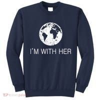 Distressed Earth Day I'm With Her Science March Sweatshirt thumb 0