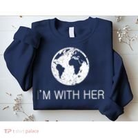 Distressed Earth Day I'm With Her Science March Sweatshirt thumb 2