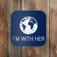 Distressed Earth Day I'm With Her Science March Coaster thumb 0