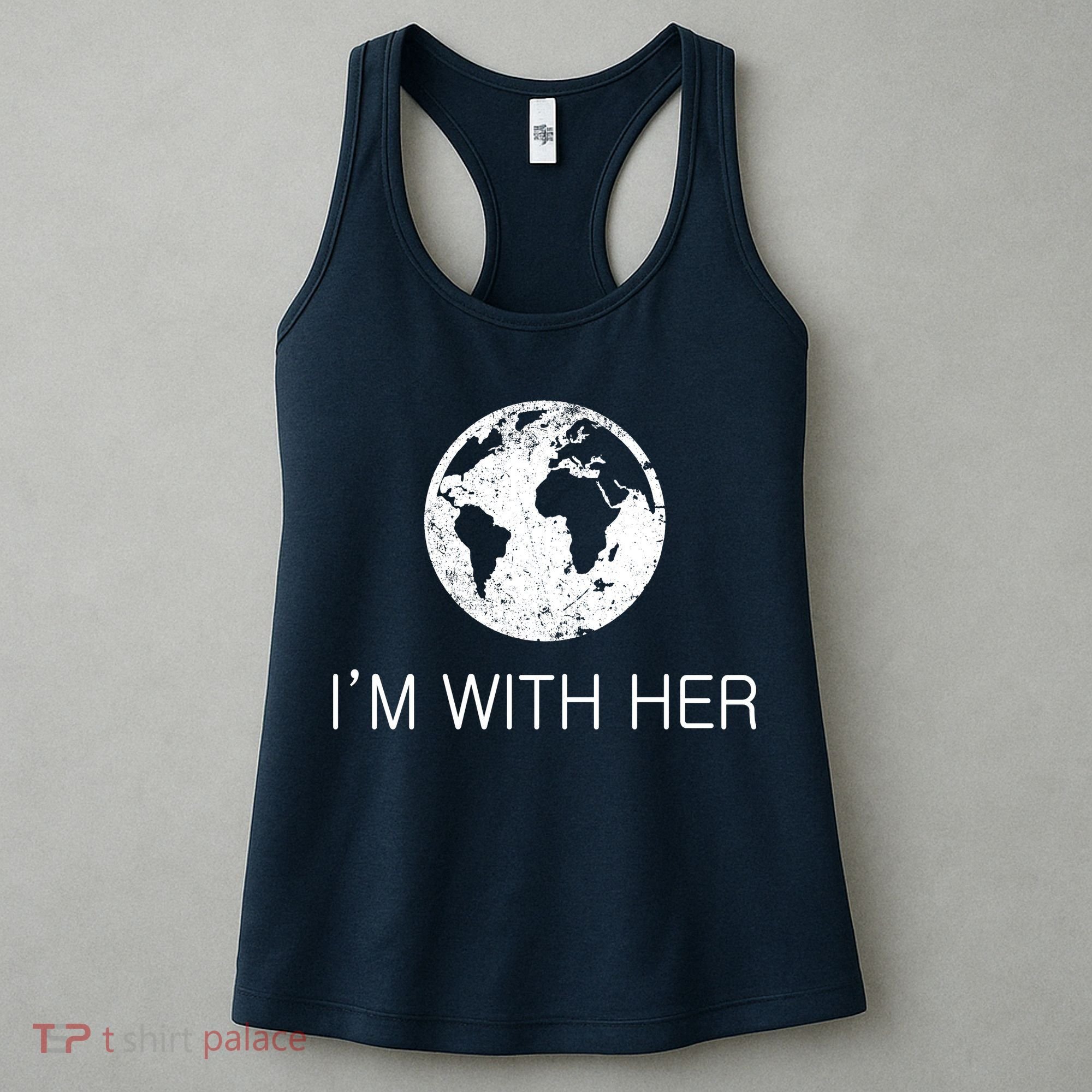 Distressed Earth Day I'm With Her Science March Women's Tank Top