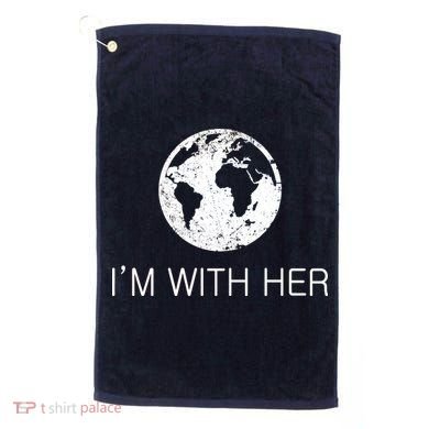 Distressed Earth Day I'm With Her Science March Golf Towel