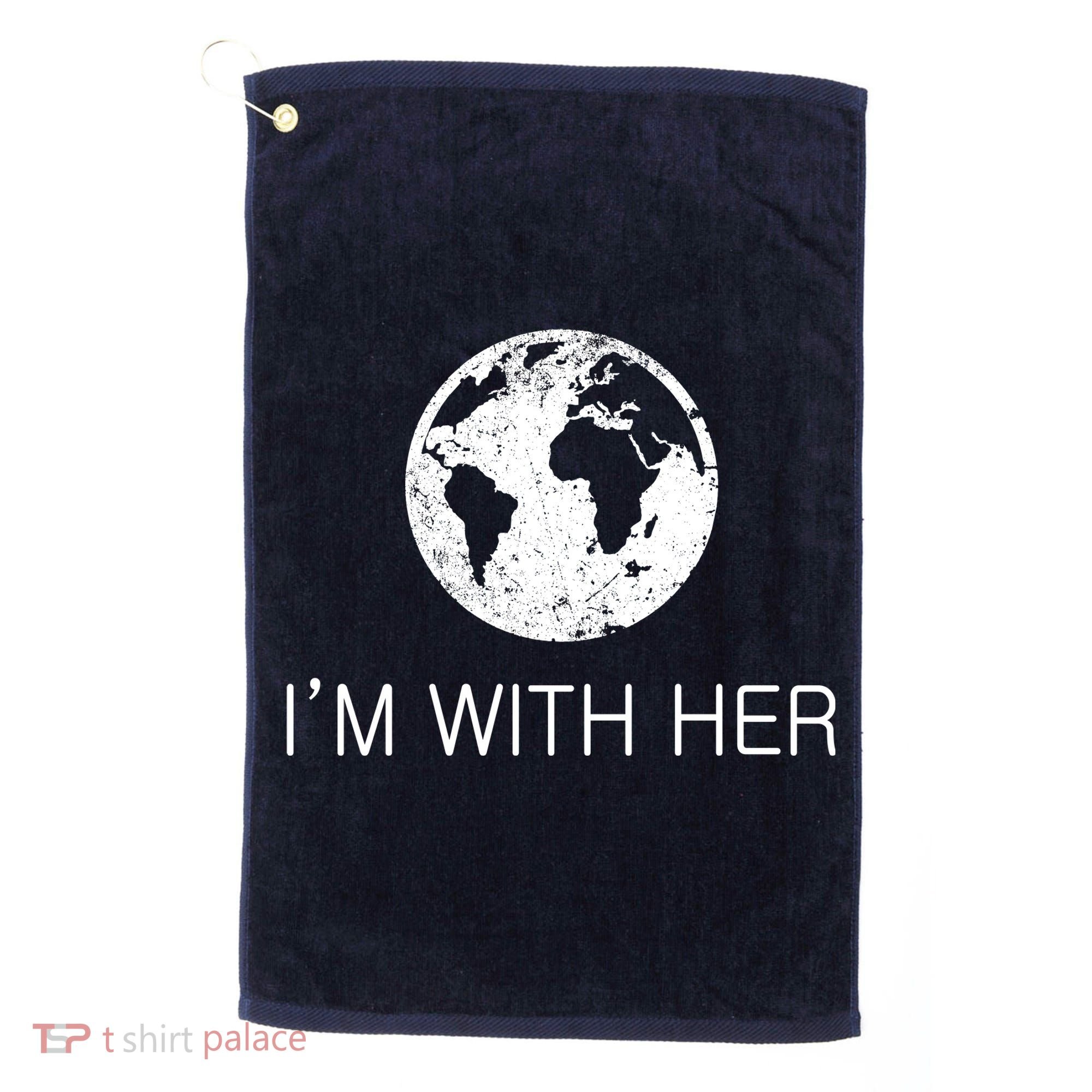 Distressed Earth Day I'm With Her Science March Golf Towel
