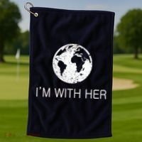 Distressed Earth Day I'm With Her Science March Golf Towel thumb 1