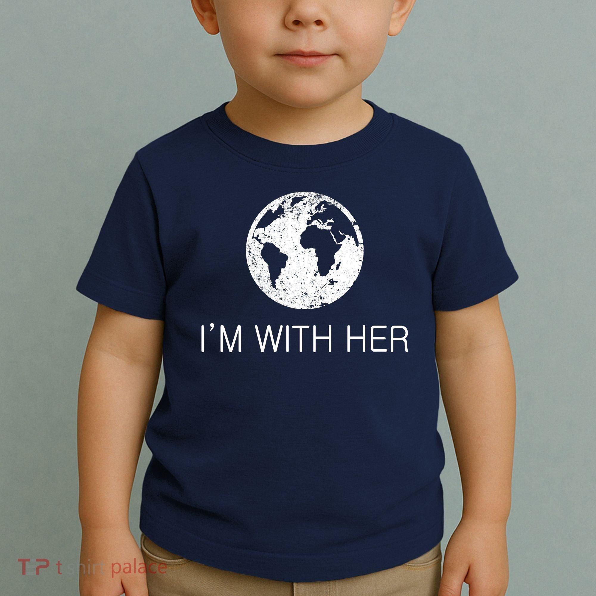 Distressed Earth Day I'm With Her Science March Toddler T-Shirt