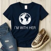 Distressed Earth Day I'm With Her Science March Women's T-Shirt thumb 3