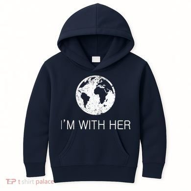 Distressed Earth Day I'm With Her Science March Kids Hoodie