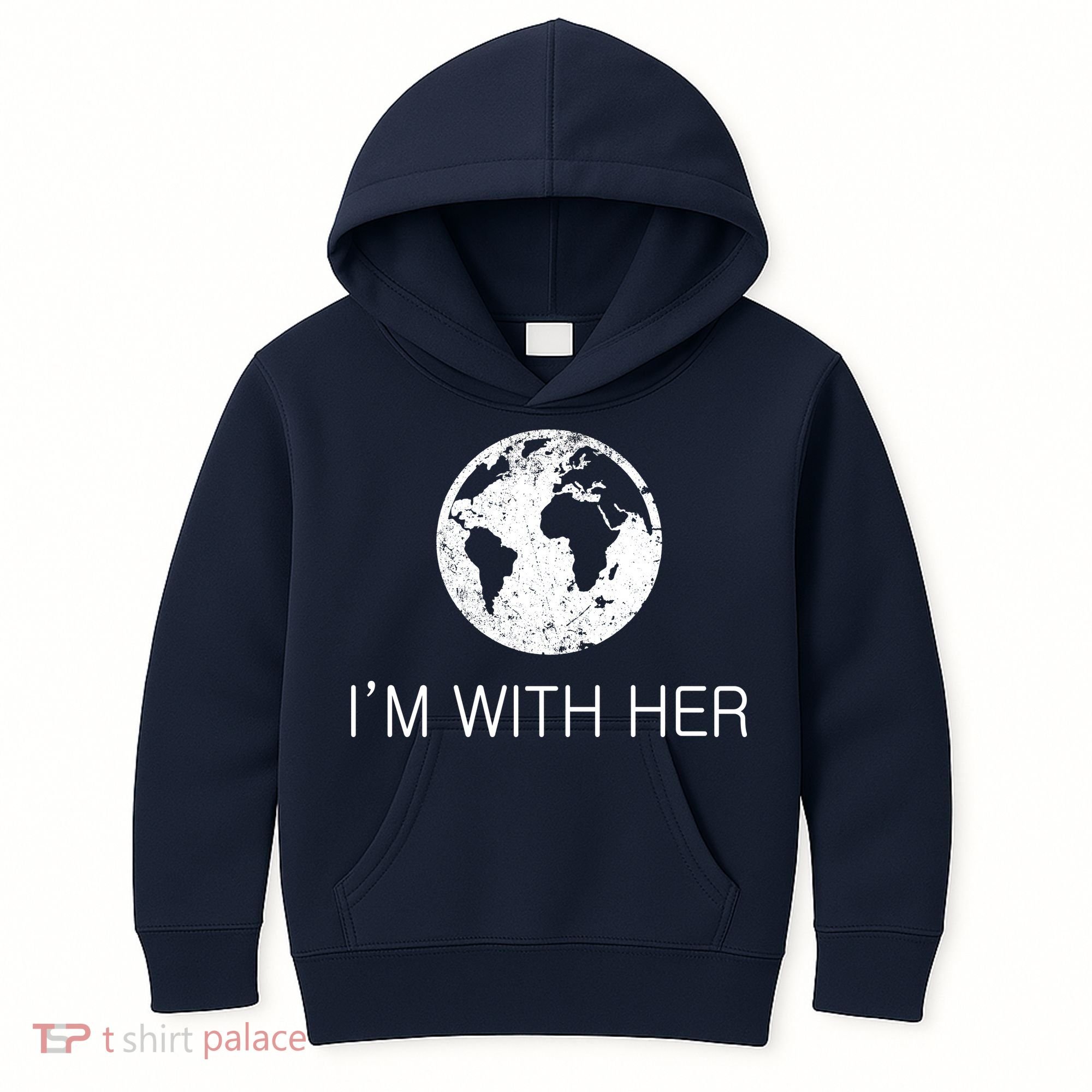 Distressed Earth Day I'm With Her Science March Kids Hoodie