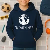 Distressed Earth Day I'm With Her Science March Kids Hoodie thumb 2
