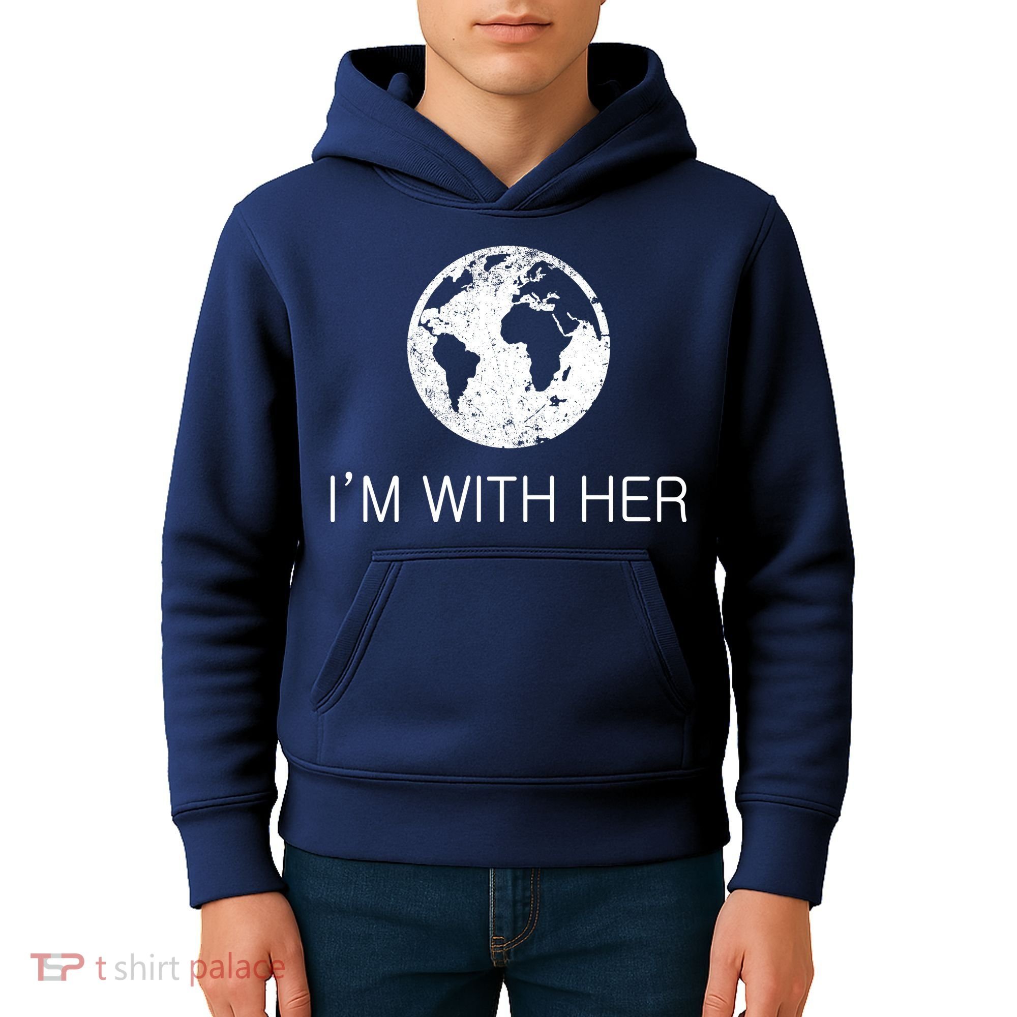 Distressed Earth Day I'm With Her Science March Kids Hoodie