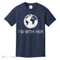 Distressed Earth Day I'm With Her Science March Kids T-Shirt thumb 0