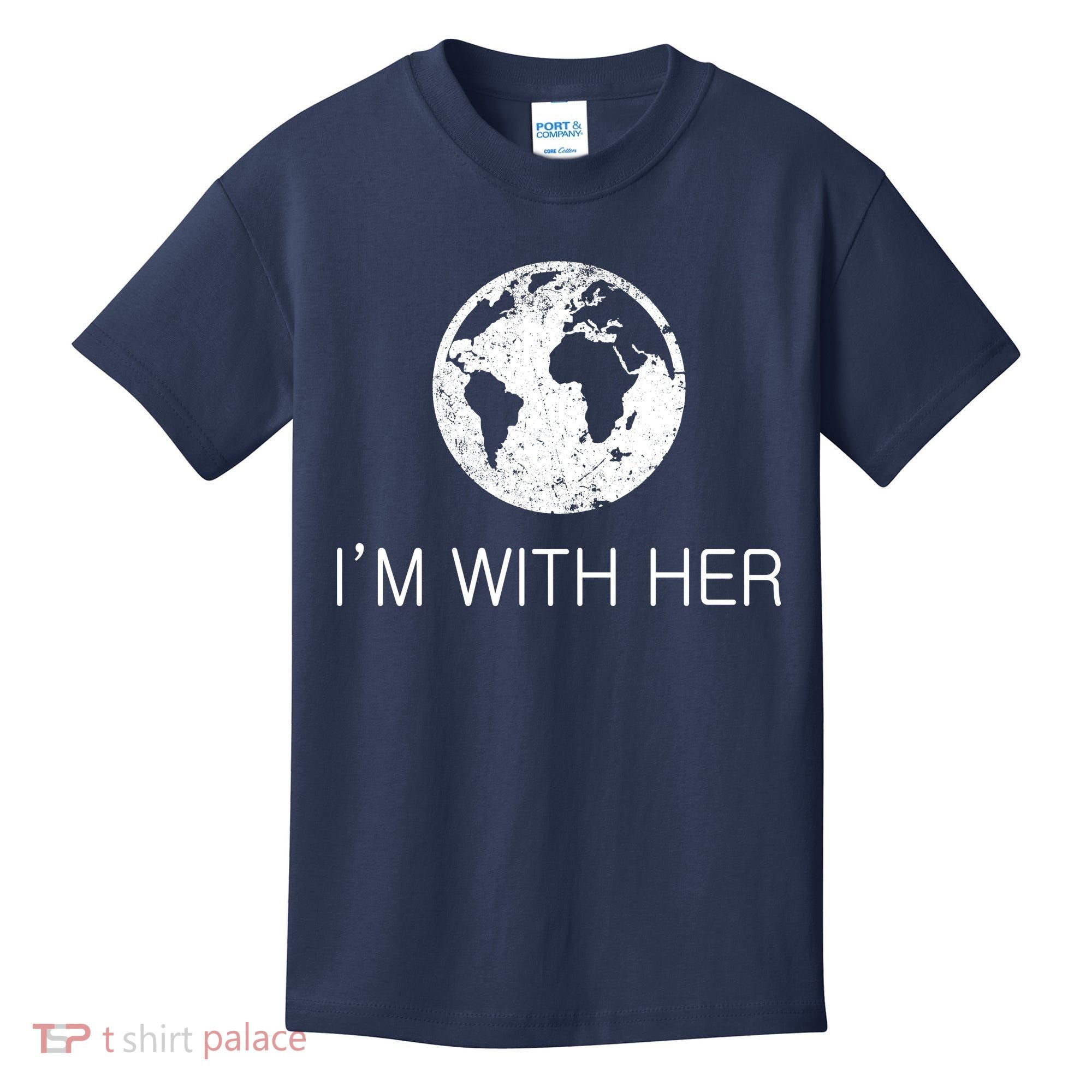 Distressed Earth Day I'm With Her Science March Kids T-Shirt