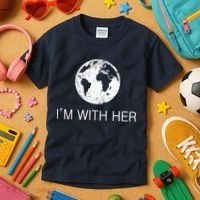 Distressed Earth Day I'm With Her Science March Kids T-Shirt thumb 3