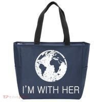 Distressed Earth Day I'm With Her Science March Tote Bag thumb 0