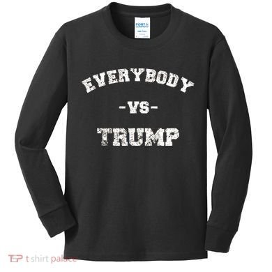 Distressed Everybody VS Trump Kids Long Sleeve Shirt