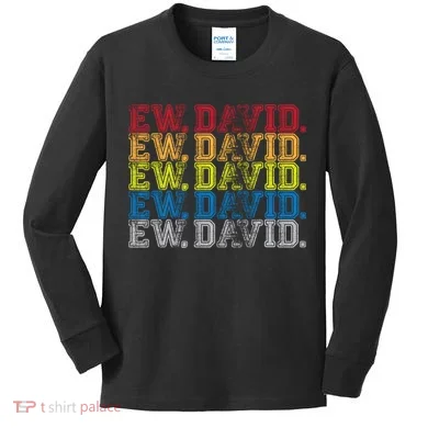 Distressed Ew, David Kids Long Sleeve Shirt