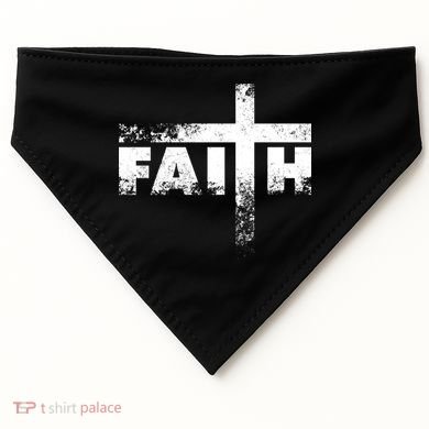 Distressed Faith Cross  USA-Made Doggie Bandana
