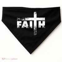 Distressed Faith Cross  USA-Made Doggie Bandana thumb 0