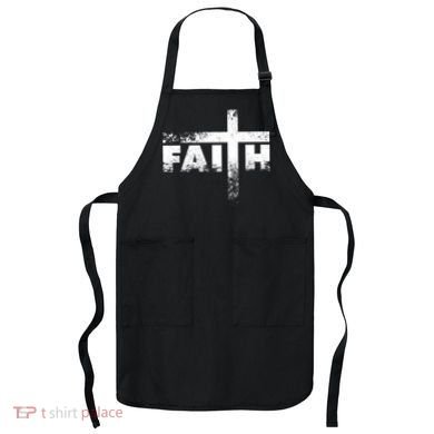Distressed Faith Cross  Apron