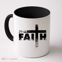 Distressed Faith Cross  Coffee Mug thumb 0