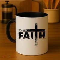 Distressed Faith Cross  Coffee Mug thumb 4