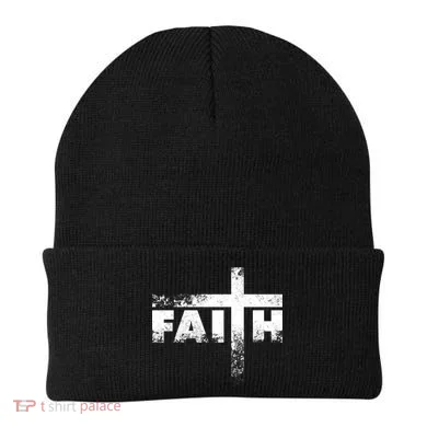 Distressed Faith Cross Beanie