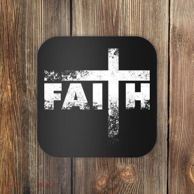 Distressed Faith Cross  Coaster