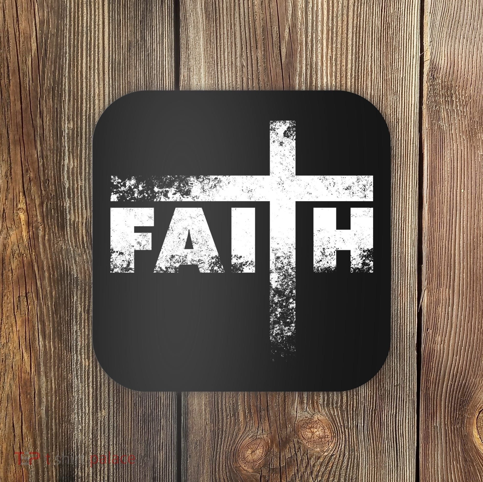 Distressed Faith Cross  Coaster