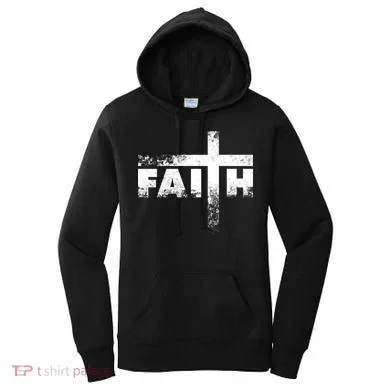 Distressed Faith Cross  Women's Hoodie