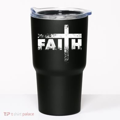 Distressed Faith Cross  Tumbler