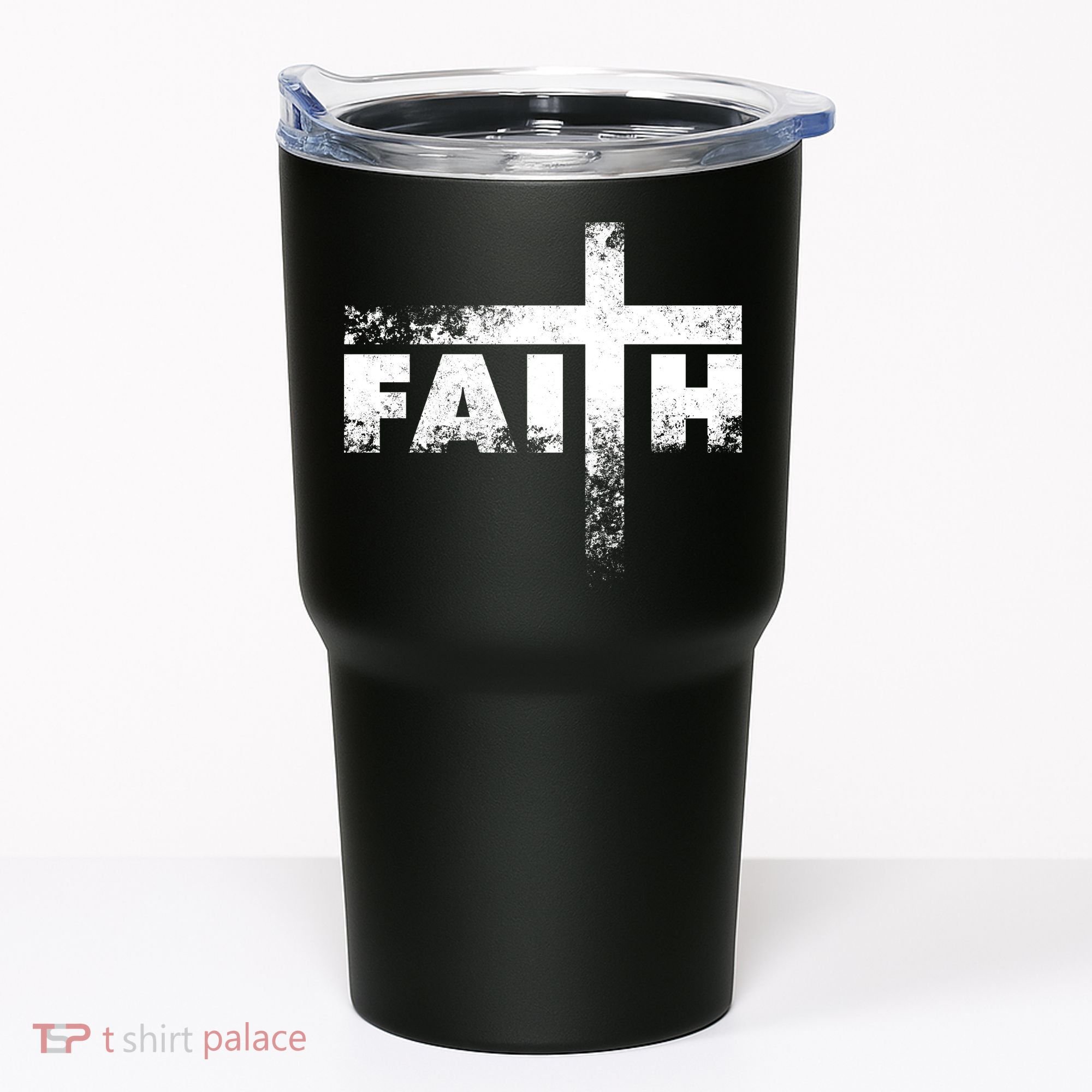 Distressed Faith Cross  Tumbler