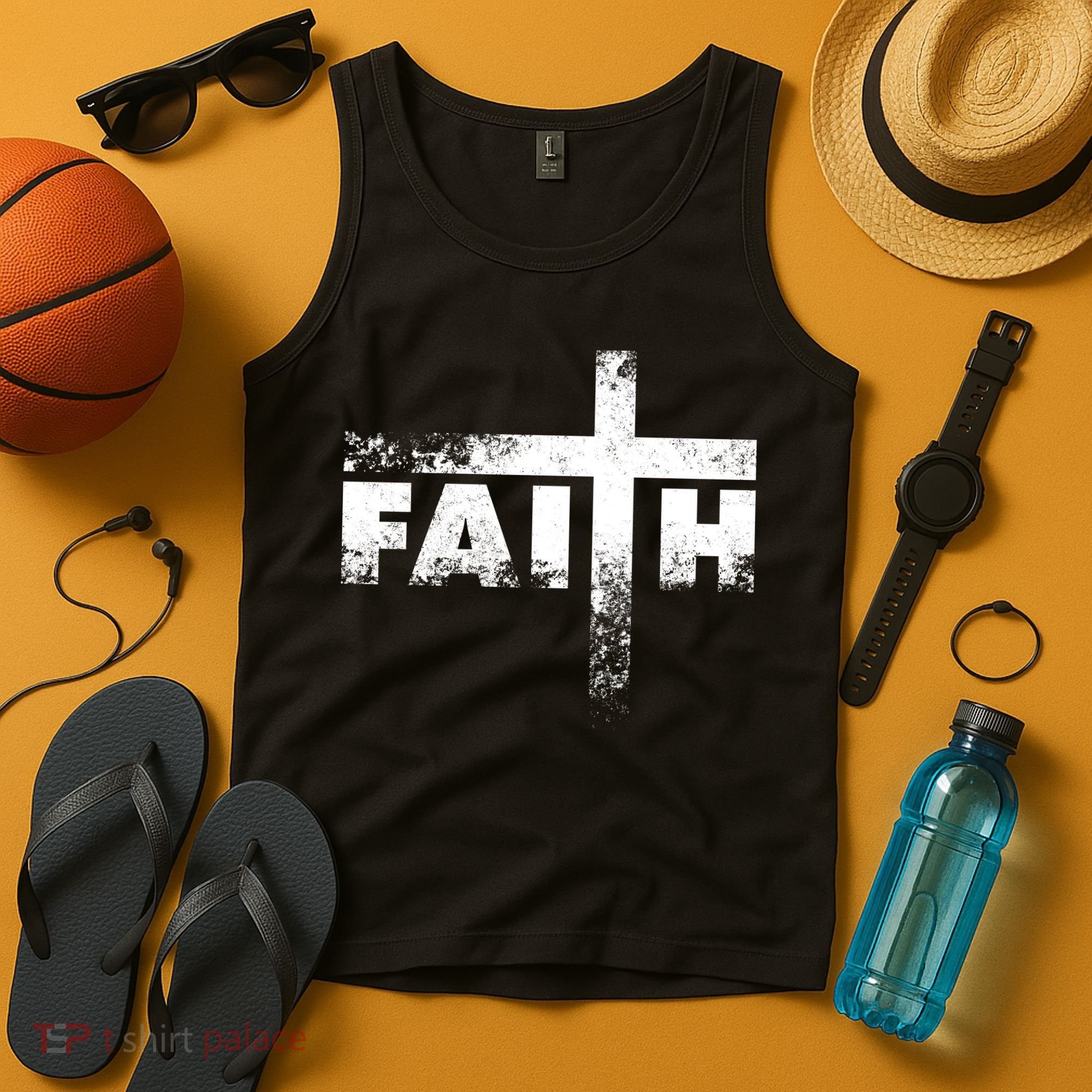Distressed Faith Cross  Tank Top