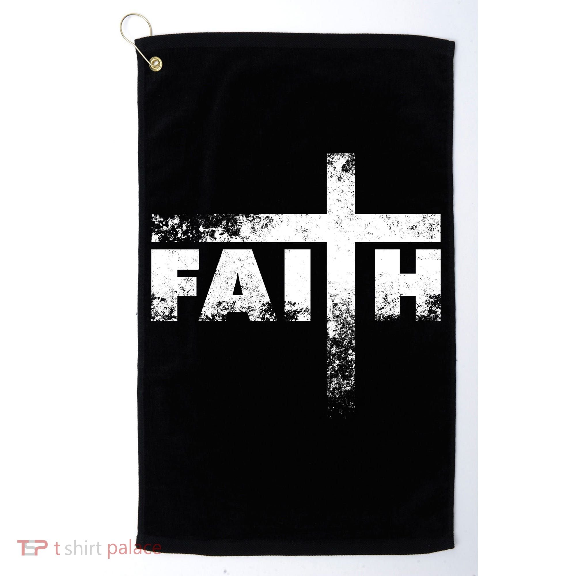 Distressed Faith Cross  Golf Towel