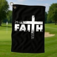 Distressed Faith Cross  Golf Towel thumb 1