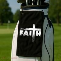 Distressed Faith Cross  Golf Towel thumb 2