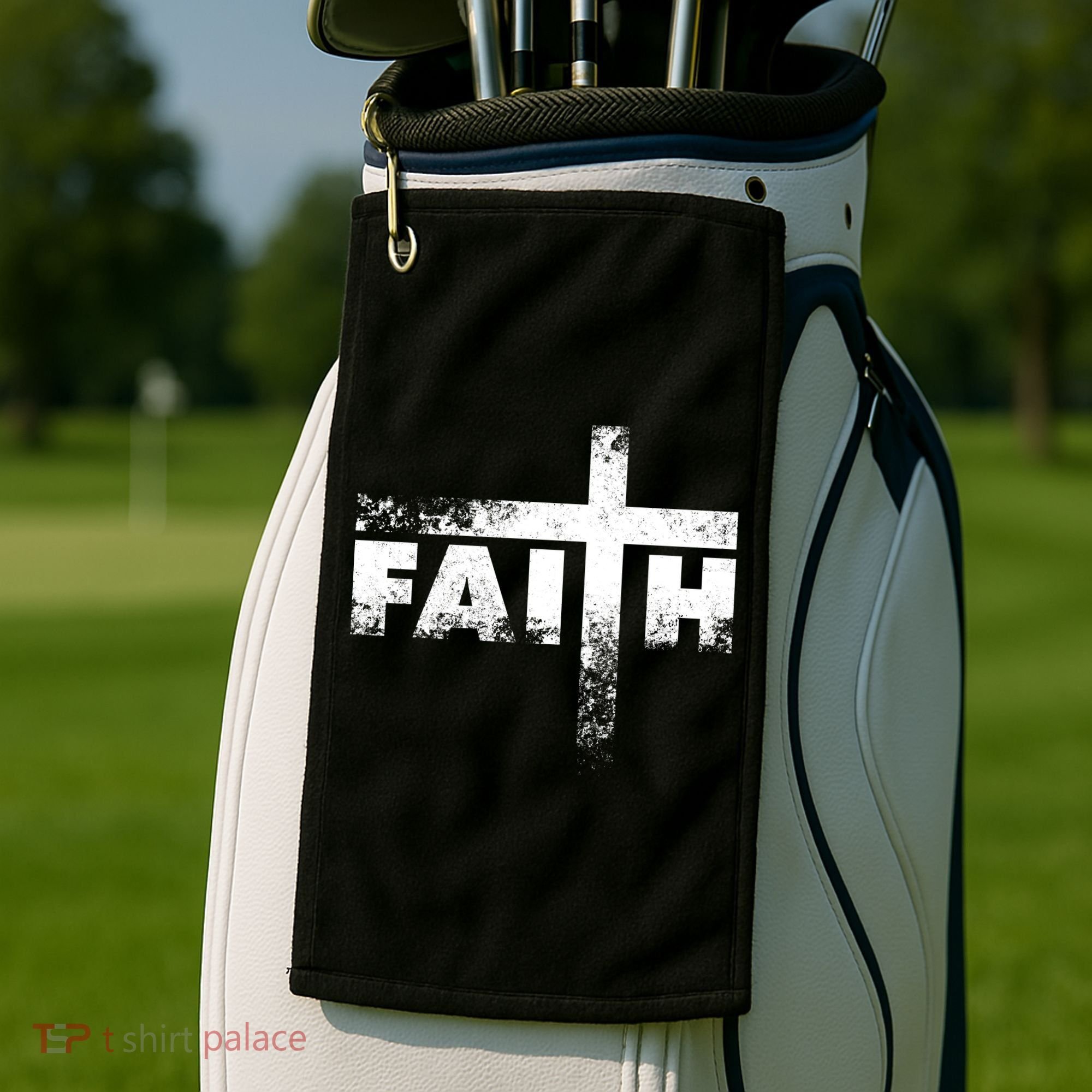 Distressed Faith Cross  Golf Towel