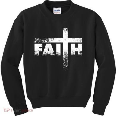 Distressed Faith Cross  Kids Sweatshirt